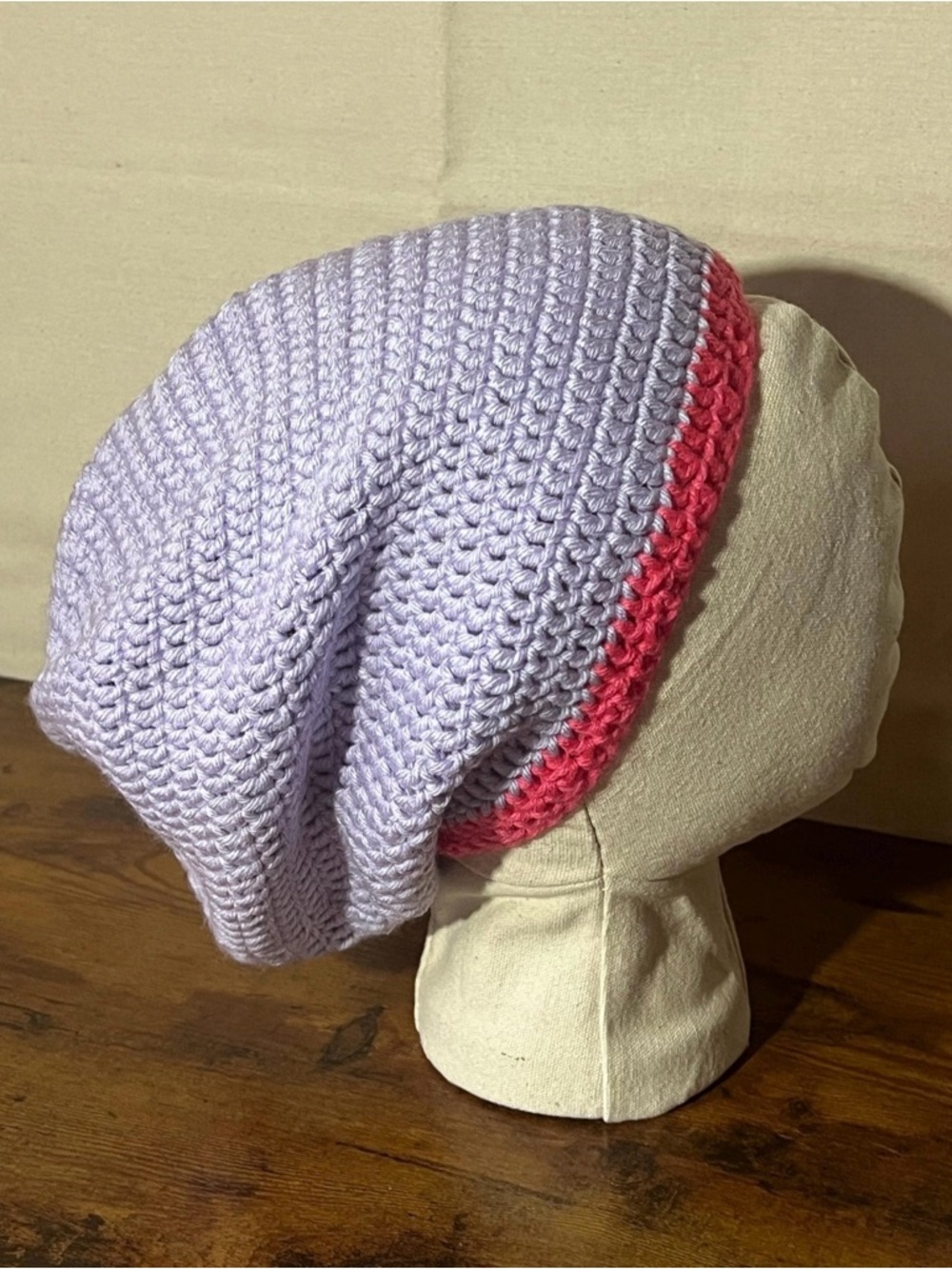 Handmade Crochet Rasta Tam Hat | Slouchy Beanie for Locs | Purple